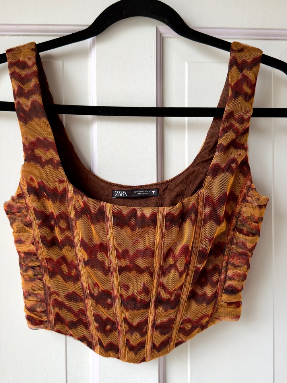 Zara Corset Style Crop Top Size Small